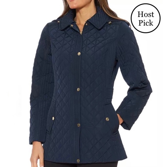 Jones New York Jackets & Blazers - ✨2xHP✨ NWT Jones New York Hooded Quilted Jacket, Navy Blue, Medium